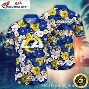 LA Rams Golden Petals Hawaiian Shirt – Summer Game Edition