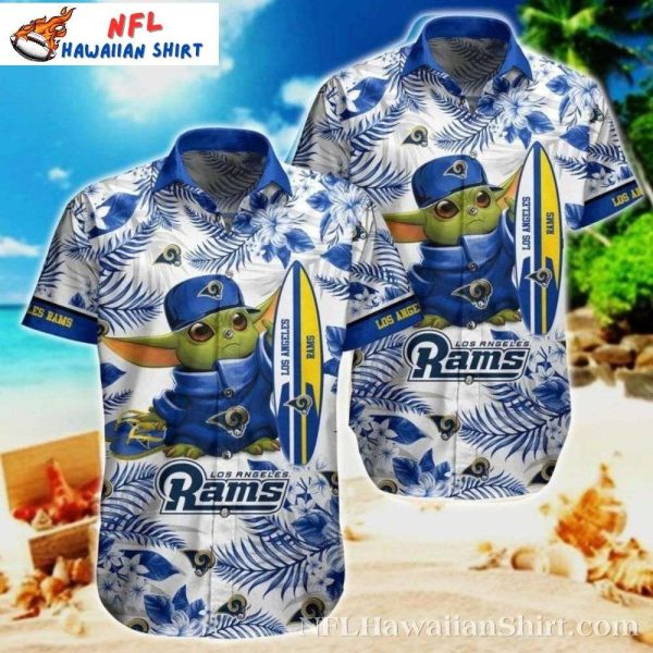 LA Rams Hawaiian Shirt – Baby Yoda Tropical Vibes Edition