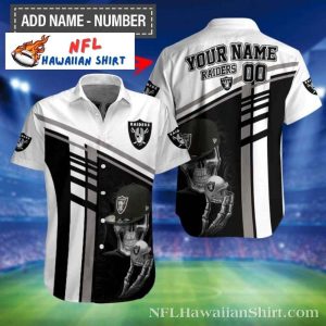 Las Vegas Raiders Bold Stripe Personalized Tropical Shirt