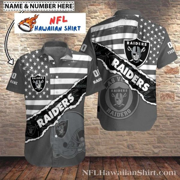 Las Vegas Raiders Star-Spangled Custom Aloha Shirt