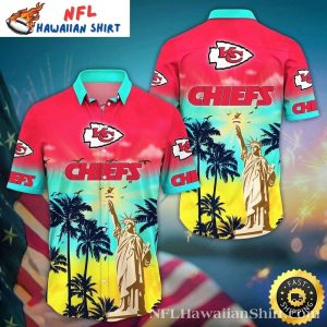 Liberty Chiefs Dawn – Kansas City Chiefs Patriotic Aloha Shirt