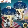 Golden Daisy Dallas Cowboys Aloha Shirt – Navy Twilight Garden