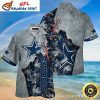 Gridiron Glory Black And Blue Cowboys Tropical Shirt