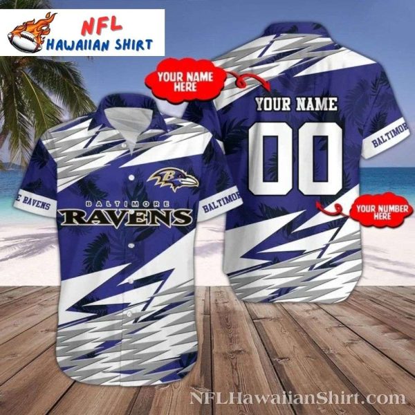 Lightning Strike Ravens – Personalized Baltimore Ravens Hawaiian Shirt