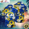 LA Rams Starry Night Hawaiian Shirt – Dynamic Blue And Gold Contrast