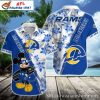 Los Angeles Rams Centric Swirl Hawaiian Shirt – Vivid Logo Play