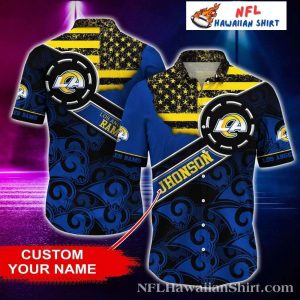 Los Angeles Rams Starry Night Custom Name Aloha Shirt