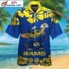 Los Angeles Rams Starry Night Custom Name Aloha Shirt