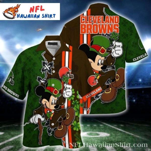Lucky Charm Mickey Cleveland Browns Hawaiian Shirt – St Patrick’s Day Special Edition