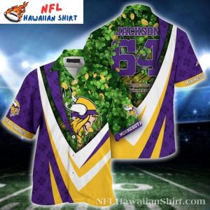 Lucky Charm Minnesota Vikings Clover Field Hawaiian Shirt