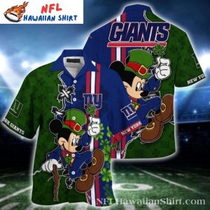 Lucky Charm NY Giants Mickey Themed Hawaiian Shirt