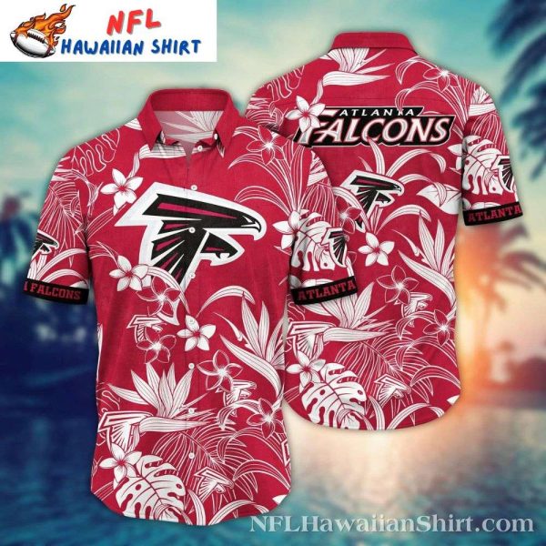 Lush Red Atlanta Falcons Tropical Flora NFL Hawaiian Shirt