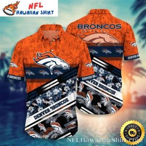Majestic Bronco Sunset Stripes – Denver Broncos Hawaiian Shirt