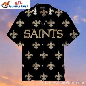 Majestic Gold Saints Emblems New Orleans Saints Men’s Hawaiian Shirt