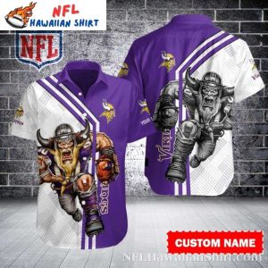 Mascot Rush Custom Name Minnesota Vikings Hawaiian Shirt
