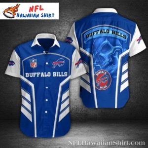 Men’s Buffalo Bills Blue Streak Skull Hawaiian Shirt