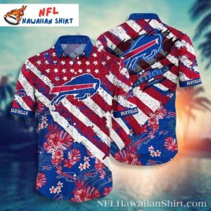Men’s Buffalo Bills Stars And Stripes Tropical Hawaiian Shirt