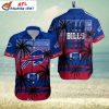 Men’s Buffalo Bills Tropical Floral And Logo Hawaiian Shirt