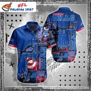 Men’s Buffalo Bills Victory Collage With Skull Graphic Hawaiian Shirt