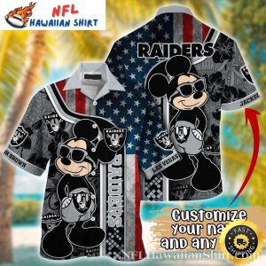 Men’s Las Vegas Raiders Hawaiian Shirt – Mickey’s USA Pride Edition