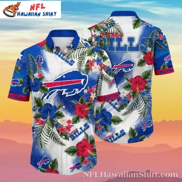 Men’s Red Buffalo Bills Aloha Floral Hawaiian Shirt