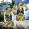 Midnight Bloom – Green Bay Packers Floral Hawaiian Shirt Men’s