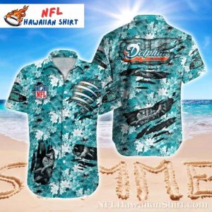 Miami Dolphins Wave Rider Floral Hawaiian Shirt – Surfing The Fan Wave