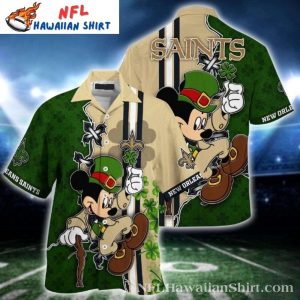 Mickey Mouse St Patrick’s Day New Orleans Saints Hawaiian Shirt