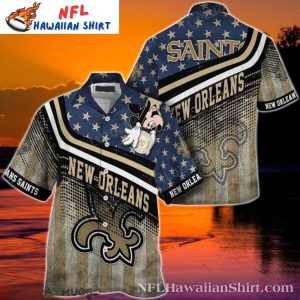 Mickey NFL New Orleans Saints Hawaiian Shirt With Team Logo
