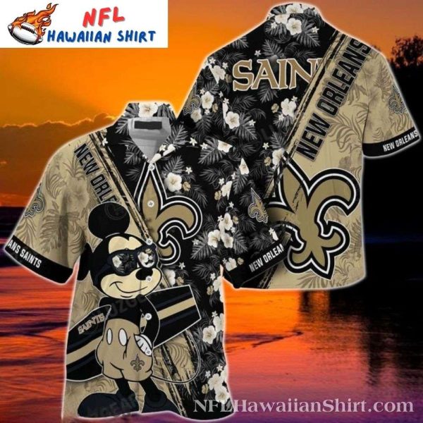 Mickey Surfboard NFL New Orleans Saints Tropical Hawaiian Shirt