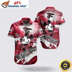 Mickey Surfing NFL Atlanta Falcons Hawaiian Shirt