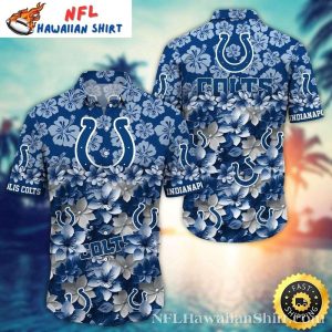 Midnight Bloom Hibiscus Harmony Indianapolis Colts Hawaiian Shirt