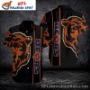 Midnight Navy Chicago Bears Hawaiian Aloha Shirt With Customizable Nameplate