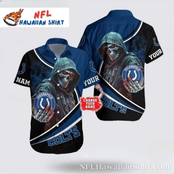 Midnight Mascot – Ghostly Grip Indianapolis Colts Hawaiian Shirt