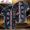 Midnight Mascot – Chicago Bears Bold Stripe Hawaiian Shirt