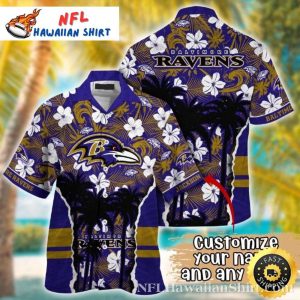 Midnight Palm Baltimore Ravens Hawaiian Shirt