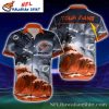 Monochrome Floral And Football – Chicago Bears Hawaiian Shirt Mens