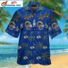 Royal Blue Ram’s Reign Hawaiian Shirt – Team Mascot And Hibiscus Highlights