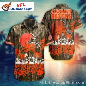 Midnight Palm Cleveland Browns Hawaiian Shirt – Starry Sky Silhouette