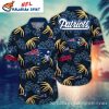 Midnight Rush – New England Patriots Custom Name Hawaiian Shirt In Dark Tropic Print