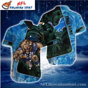 Midnight Roar Customizable Detroit Lions Hawaiian Shirt