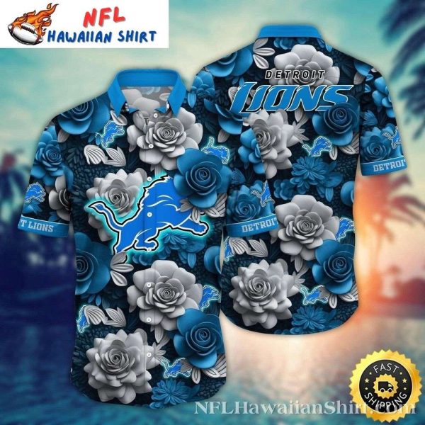 Midnight Rose Detroit Lions Hawaiian Shirt