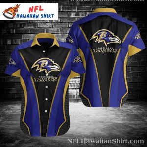 Midnight Rush – Baltimore Ravens Hawaiian Shirt With Sleek Black Panels