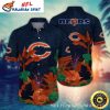 Monochrome Botanic Chicago Bears Hawaiian Shirt – Men’s Classic Floral Fanwear