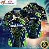 Seattle Seahawks Geometric Camo Precision Aloha Shirt