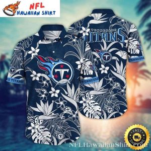 Monochrome Flora Titans – Tennessee Titans Hawaiian Shirt
