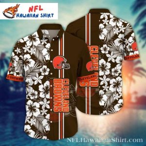 Monochrome Floral Cleveland Browns Hawaiian Shirt
