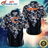 Monochrome Botanical – Chicago Bears Hawaiian Shirt