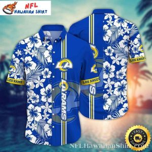 Monochrome LA Rams Hawaiian Shirt – Midnight Florals Edition