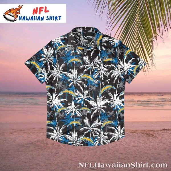 Monochrome Palm Shadows Chargers Aloha Shirt